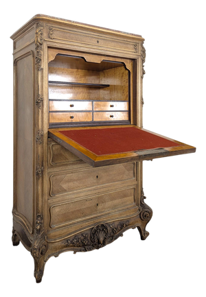 Baroque Louis XV Style Walnut Secretary