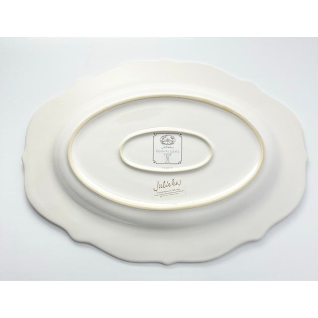 Juliska “Country Estate, Flint (Gray)” Stoneware Oval Serving Platter 15” For Sale - Image 4 of 5