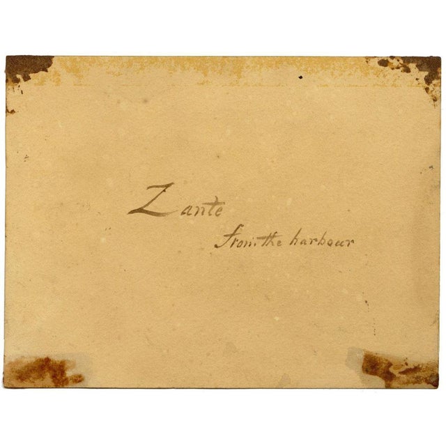 Possibly James Holland OWS, Zante from the Harbour, Greece, 1830s, Watercolour For Sale - Image 3 of 4