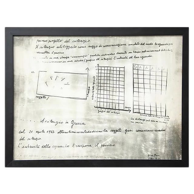 First Project of Silence - Photolithograph with Hand Notes by Gina Pane - 1970 1970 For Sale