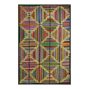 Great Multi Color With Prefect Dimensional Design American Hooked Rug