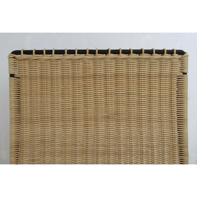 Vintage C.1998-2001 Gregorius Pineo "Tuileries Bench" Faux Bois Twig Forged Iron With Woven Reeded Seat For Sale - Image 16 of 18