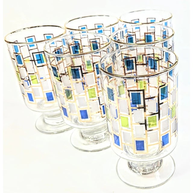 Gold Mid-Century Scandinavian Goblets- Set of 6 For Sale - Image 8 of 9