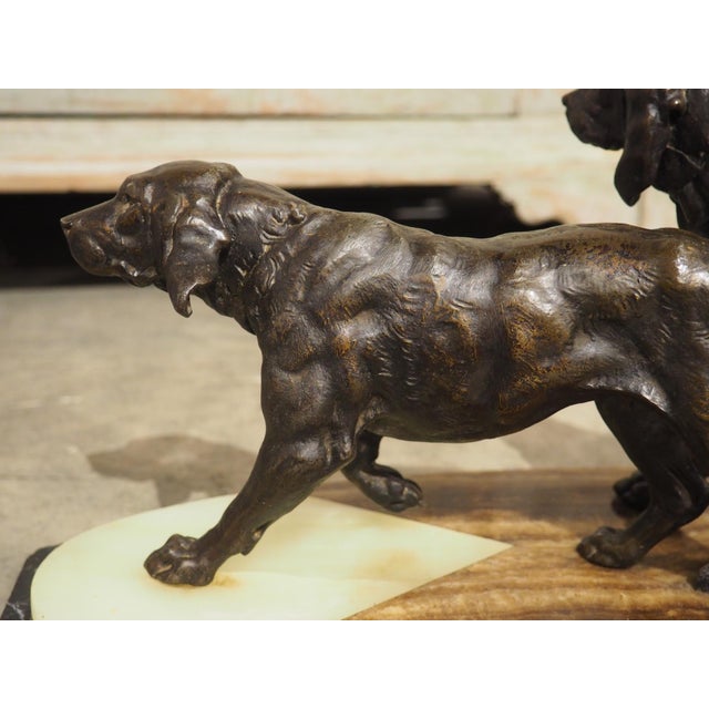 A French 1930s Hunting Dog Group on Marble Base For Sale - Image 17 of 18