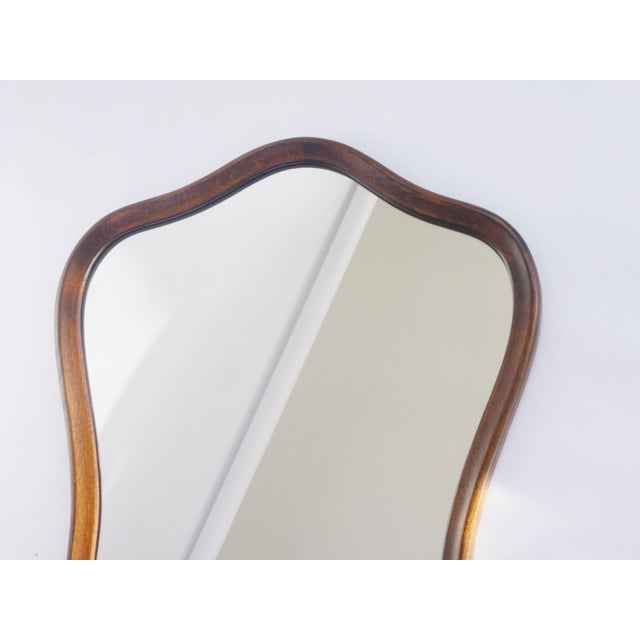 1950s Vintage Dutch Scalloped Wooden Mirror, 1950s For Sale - Image 5 of 11