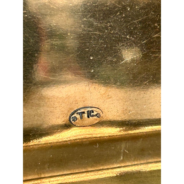 Metal Vintage Brass Samovar Keyhole Tray For Sale - Image 7 of 7