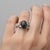 Black opal multicolor ring in 14k gold. Black opal oval cabochon ring. Black gemstone cocktail ring. Metal: 14k gold...