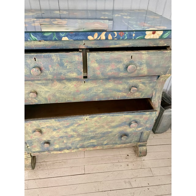 Antique Chest of Drawers – Original Casters, Keyholes & Wood Pulls For Sale - Image 6 of 11