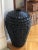 Late 20th Century Vintage Black Lacquered Rattan Floor Basket Vase For Sale - Image 5 of 12