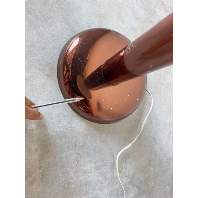 Mid-Century Brown / Copper Finish Mushroom Floor Lamp For Sale - Image 9 of 12