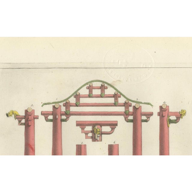 Paper Ferrario, Chinese Architectural Columns and Plinths, 1815, Print For Sale - Image 7 of 9