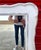 Large Vintage Mid Century Dixie Furniture White Hanging Wall Ir Dresser Mirror For Sale - Image 11 of 12