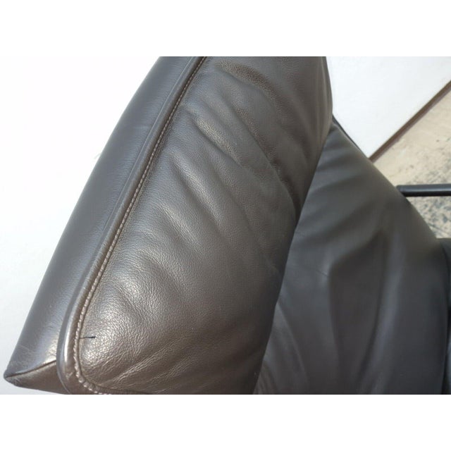 Set of DS 270 Leather Armchair in Dark Brown with Stool from De Sede, 1970 For Sale - Image 9 of 13