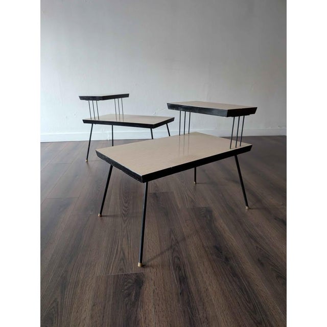 Pair of MCM Laminate Top Step Tables For Sale - Image 4 of 5