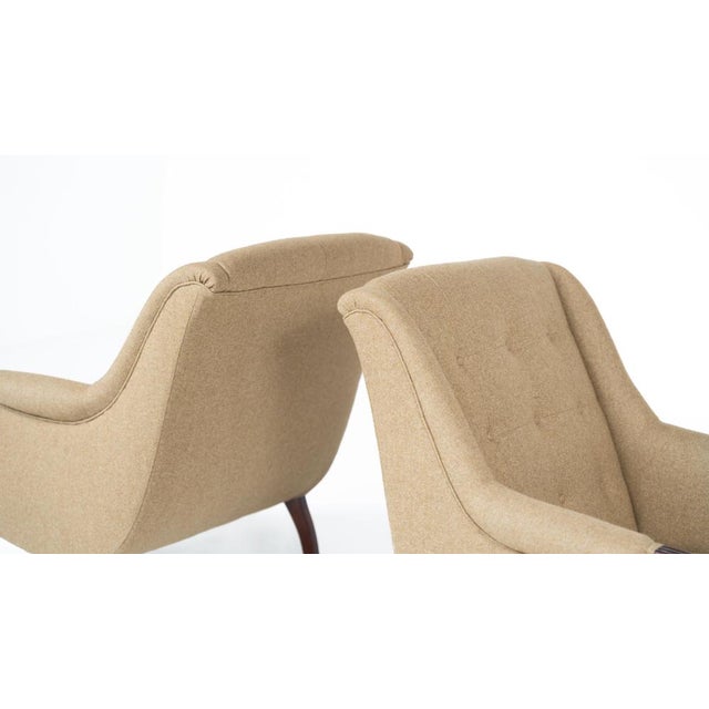 Beige Lounge Chairs in Wood and Upholstery, 1920s, Set of 2 For Sale - Image 8 of 18