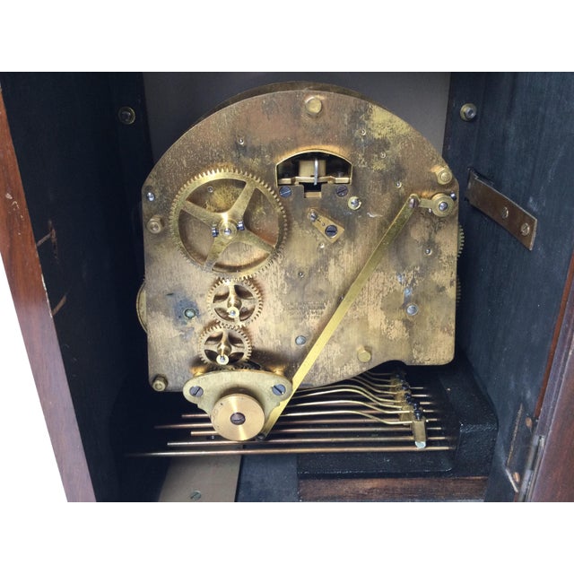 Brown Elliott of London Caddy Top Mahogany Bracket Clock For Sale - Image 8 of 9