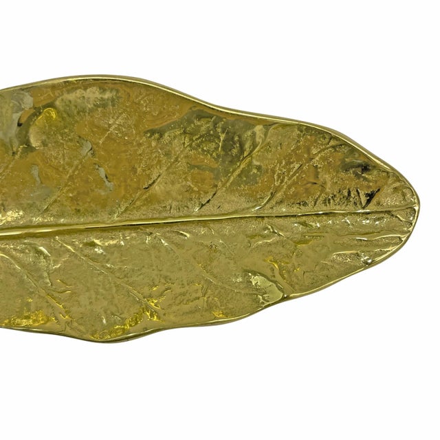 Vintage Brass Tobacco Leaf Dishes - A Pair For Sale - Image 9 of 12