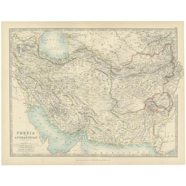 Antique Map of Persia and Afghanistan, 1903 For Sale - Image 10 of 10