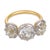 Modern Mid 20th Century Gia 4.58 Carat Old Cut Diamond 18k Yellow Gold Colette Set Three Stone Ring, , Size 6.5 For Sale - Image 3 of 6