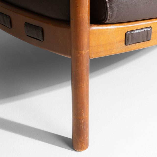 1960s Chocolate Brown Danish Mid-Century Modern Armchair Attributed to Ellekær & Norell for Coja For Sale - Image 9 of 18
