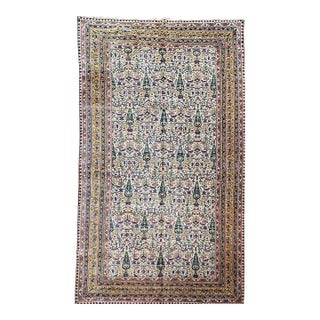 Vintage Indian Agra Rug, Hand-Knotted Wool, Tree of Life Design, 1920s For Sale