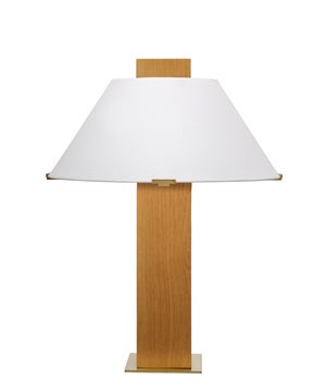 Craftsman Table Lamp, Natural Oak Veneer