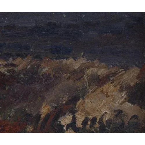 Woman on Rural Road, Oil on Board, 20th Century, in Good conditions.