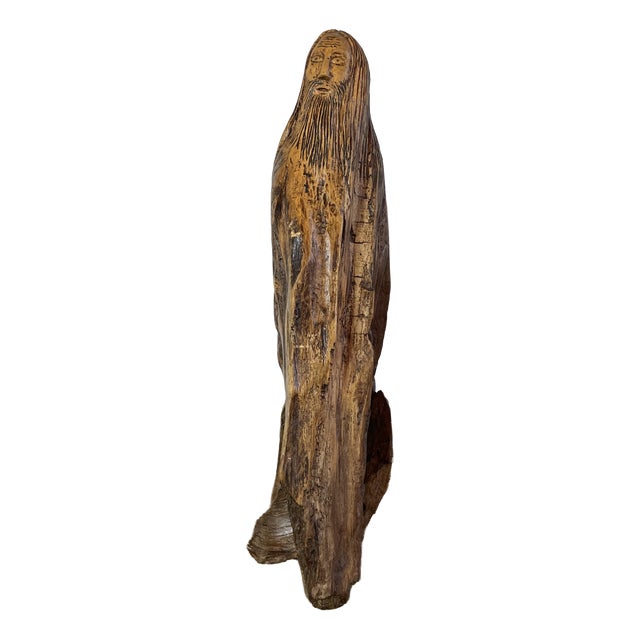Folk Art Naïve Sculpture in Root Wood, 1800s For Sale
