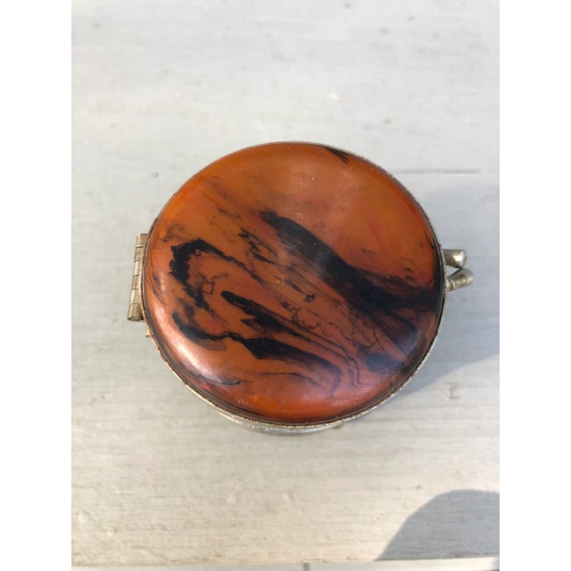 1940s Diminutive Faux Marble Jewelry Box For Sale - Image 5 of 10