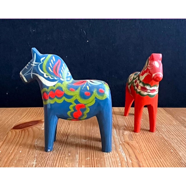 Wood Vintage Swedish Dala Horse, 1960s, Set of 2 For Sale - Image 7 of 15