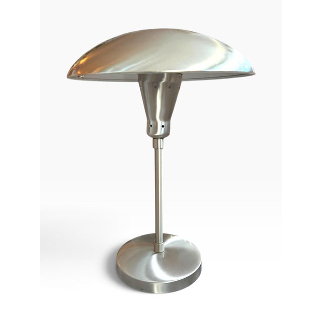 Mid-Century Modern Vintage Space Age Mushroom Table Lamp | Silver Dome Ufo Lamp | Retro Metal For Sale - Image 3 of 7