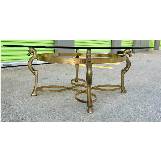 Maison Jansen attributed Vintage Brass Horse Head Octagonal Coffee Table, Made in Italy, Circa 1960s–70s Maison Jansen...