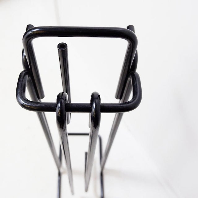 Vintage Black Metal Fire Set by Ann Maes, 1970s, Set of 5 For Sale - Image 11 of 15