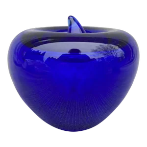 Vintage Cobalt Blue Glass Apple Paper Weight