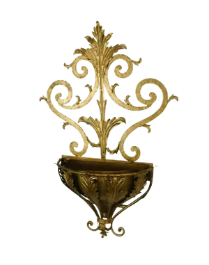 1950's Italian Gilt Metal Rococo Planter