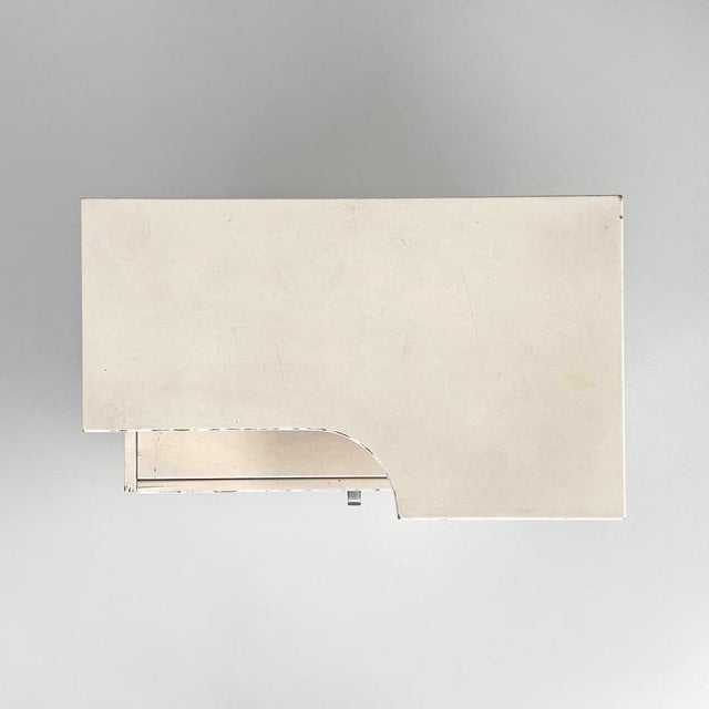 Brown Modern Italian White Wooden Bedside Table with Shaped Top, 1980s For Sale - Image 8 of 18
