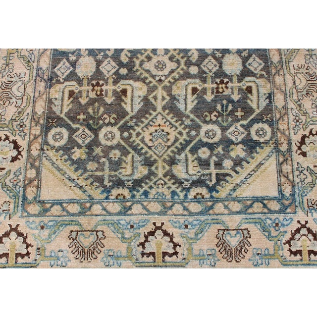 Persian Malayer Rug With All-Over Design in Gray, Blue, Cream, Pink Tones For Sale - Image 9 of 13