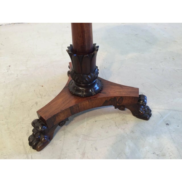 Beautiful Antique Rosewood Three-Legged Claw Feet Side Table For Sale In Miami - Image 6 of 11