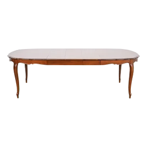 Thomasville French Provincial Louis XV Cherry Wood Extension Dining Table, Newly Refinished