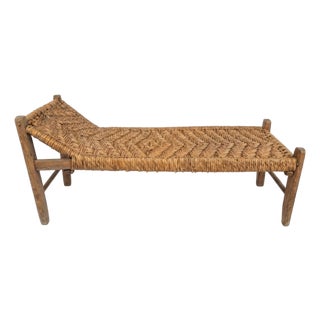 Rustic Hand-Woven Wicker Daybed For Sale