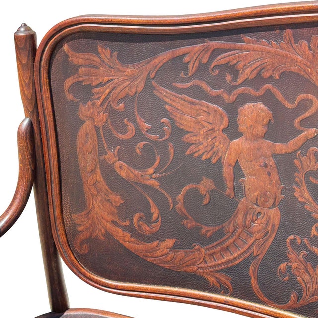 Vienna Secession Bentwood Angel Motif Settee Bench by Jacob & Josef Kohn No. 67 For Sale - Image 9 of 12