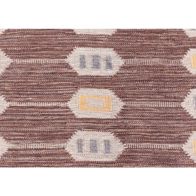 Mid-Century Modern Flatweave Modern Rug In Gray With Scandinavian Pattern "Tally" For Sale - Image 3 of 9