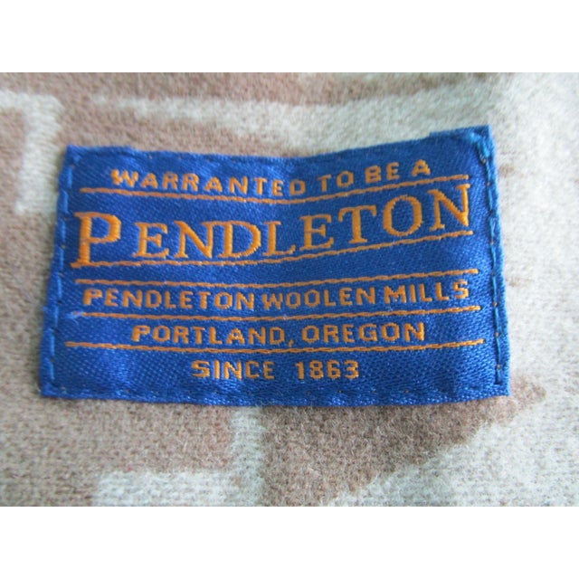 Tribal Pendleton Southwest Rock Art Petroglyph Wool Bedspread King Earth Tone Small Holes For Sale - Image 3 of 14