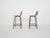 Wood Vintage Dutch Rattan and Metal Bar Stools from Rohe Noordwolde, 1950s, Set of 2 For Sale - Image 7 of 12