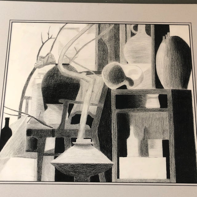 Original charcoal drawing on paper unsigned 18.5 x 21.5 unframed