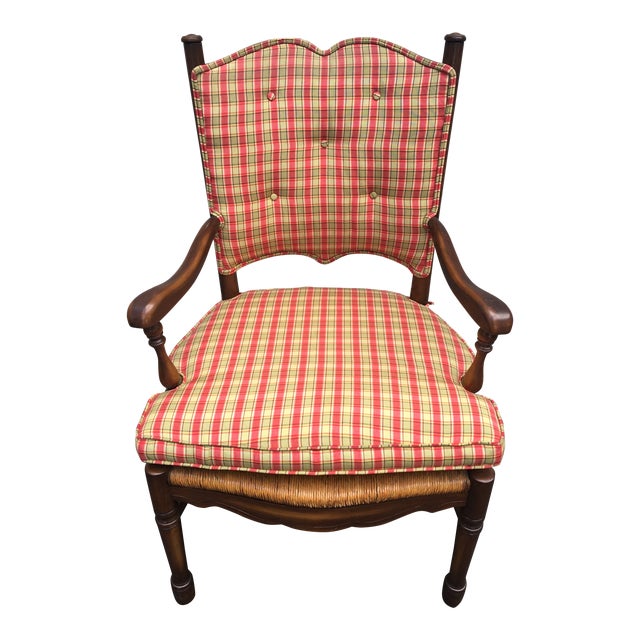 Vintage Rush Ladder Back Arm Chair Chairish