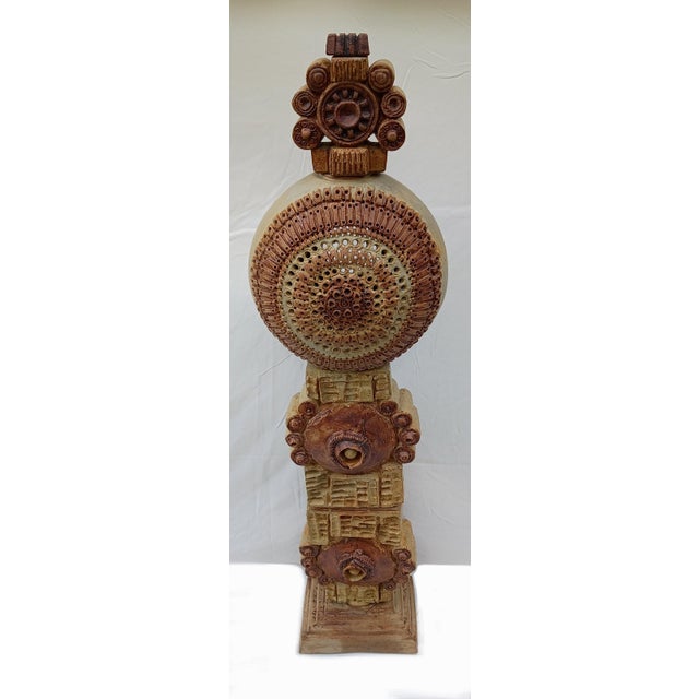 Copper 1970s Bernard Rooke Totem Floor Lamp Base For Sale - Image 8 of 8