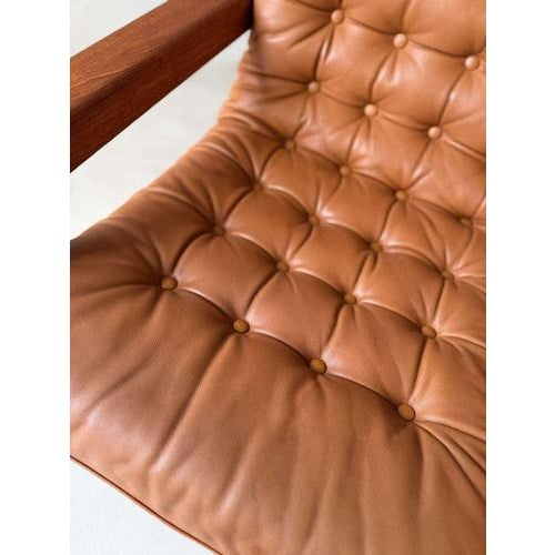 Vintage Lounge Chair in Teak and Leather, 1960s For Sale - Image 6 of 13