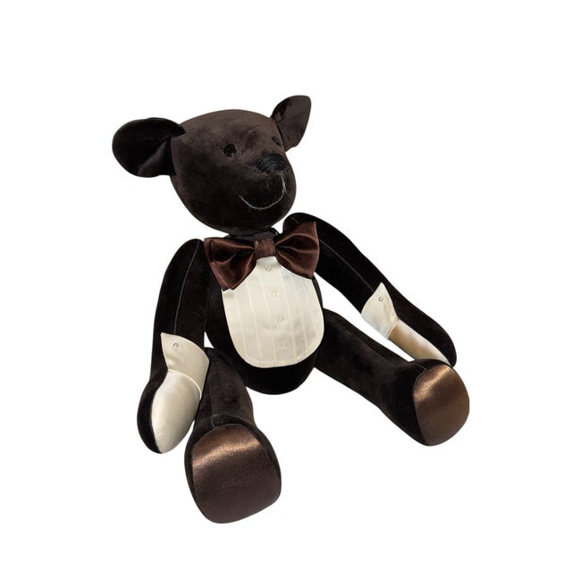 1985 Vintage Velvet Teddy Bear For Sale In San Francisco - Image 6 of 12