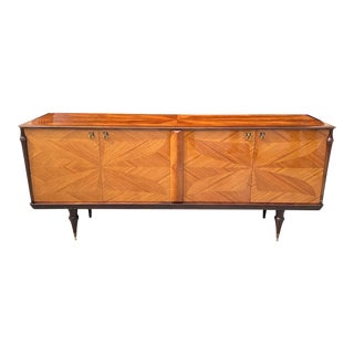 1940s French Art Deco Mahogany "Sunburst" Sideboard or Buffet For Sale